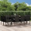 Garden Dining Set with Cushions Poly Rattan