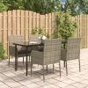 Garden Dining Set with Cushions Poly Rattan