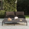 Garden Sofa with Cushions Half Round Poly Rattan