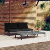 Garden Sofa with Cushions Half Round Poly Rattan