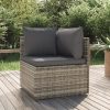 Garden Sofa with Cushion Grey 57x57x56 cm Poly Rattan