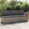 Garden Sofa with Cushion Grey 57x57x56 cm Poly Rattan