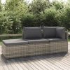 Garden Sofa with Cushion Grey 57x57x56 cm Poly Rattan