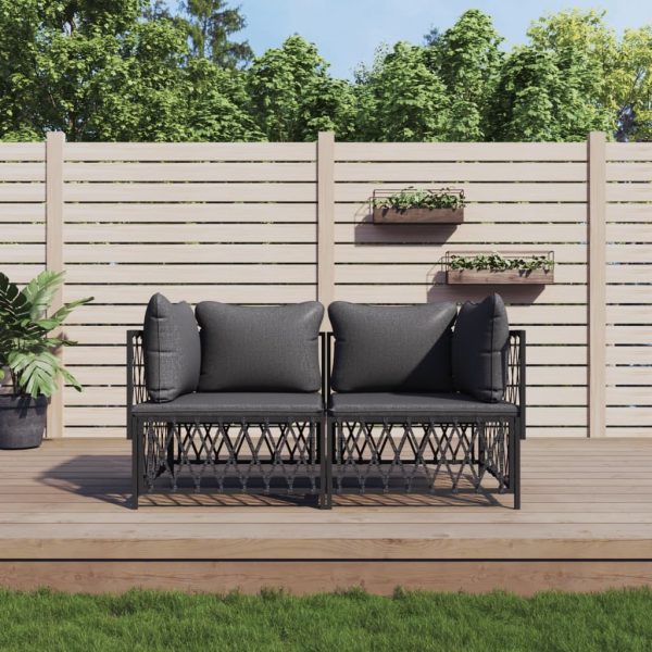 Garden Lounge Set with Cushions Steel