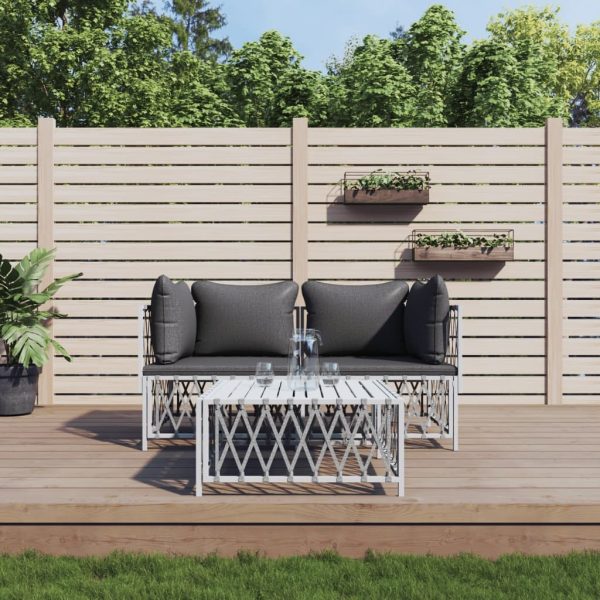 Garden Lounge Set with Cushions Steel