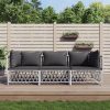 Garden Lounge Set with Cushions Steel