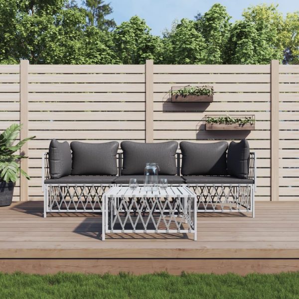 Garden Lounge Set with Cushions Steel