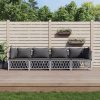 Garden Lounge Set with Cushions Steel