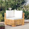 Garden Sofa with Cushions Solid Wood Teak