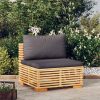 Garden Sofa with Cushions Solid Wood Teak