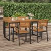 Garden Table with U-shaped Legs Solid Wood Acacia