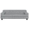 Kids Sofa Velvet – 90x53x30 cm, Light Grey