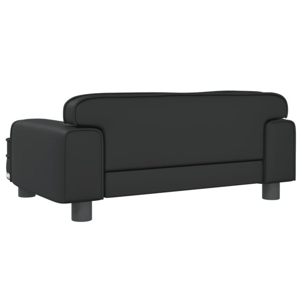 Kids Sofa Black 70x45x30 cm Faux Leather