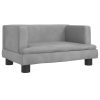 Kids Sofa Velvet – 60x40x30 cm, Light Grey