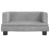 Kids Sofa Velvet – 60x40x30 cm, Light Grey