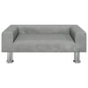 Kids Sofa Light Grey Velvet – 74x45x26.5 cm