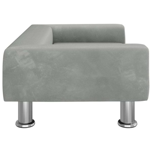 Kids Sofa Light Grey Velvet – 74x45x26.5 cm