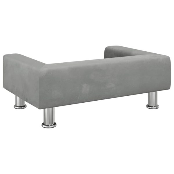 Kids Sofa Light Grey Velvet – 74x45x26.5 cm