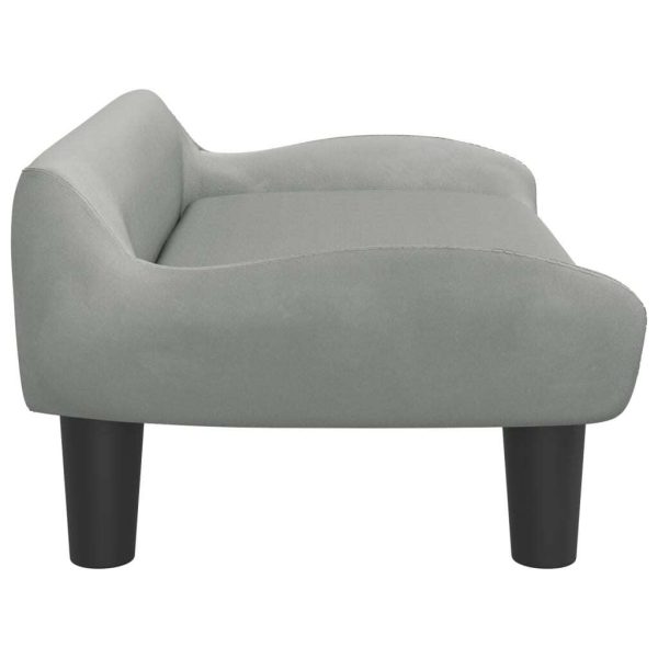 Kids Sofa Light Grey 70x40x24 cm Velvet