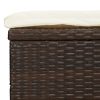 Sunbed with Foldable Roof 213x63x97 cm Poly Rattan – Brown