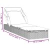 Sunbed with Foldable Roof 213x63x97 cm Poly Rattan – Brown