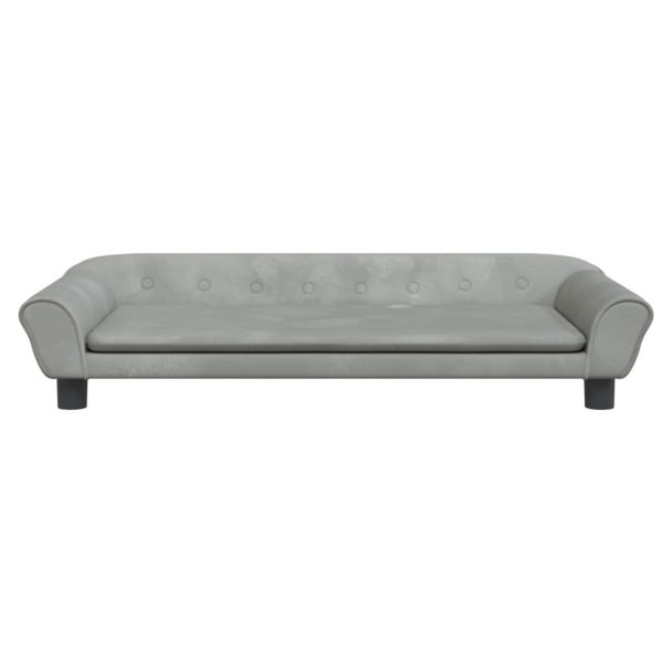 Kids Sofa Light Grey Velvet – 100x50x26 cm