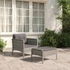 2 Piece Garden Lounge Set with Cushions Poly Rattan