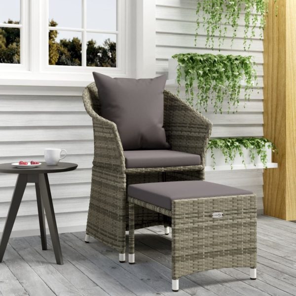 2 Piece Garden Lounge Set with Cushions Poly Rattan