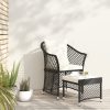 2 Piece Garden Lounge Set with Cushions Poly Rattan