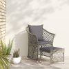 2 Piece Garden Lounge Set with Cushions Poly Rattan