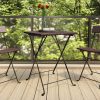 Folding Bistro Table 55x54x71 cm Poly Rattan