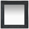 Wall Mirror Baroque Style 50×50 cm Black