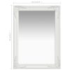 Wall Mirror Baroque Style 60×80 cm White