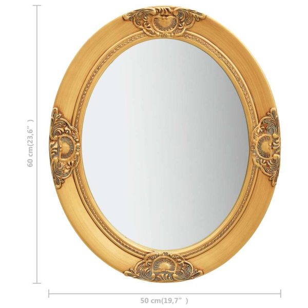 Wall Mirror Baroque Style 50×60 cm Gold
