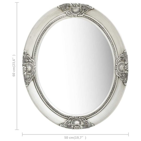 Wall Mirror Baroque Style 50×60 cm Silver