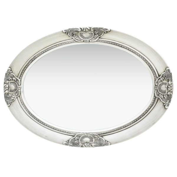 Wall Mirror Baroque Style 50×70 cm Silver