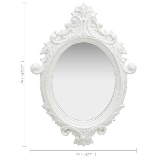 Wall Mirror Castle Style 56×76 cm White