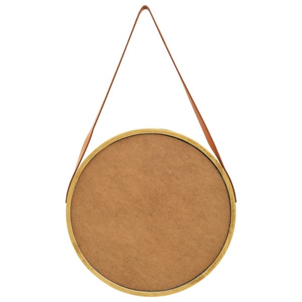 Wall Mirror with Strap 50 cm Gold