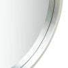 Wall Mirror with Strap 50 cm Silver