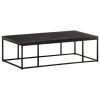 Coffee Table Carved Top Black 110x60x34 cm Solid Mango Wood