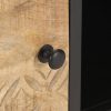 Harpenden TV Cabinet with Carved Door Rough Mango Wood – 130x30x40 cm