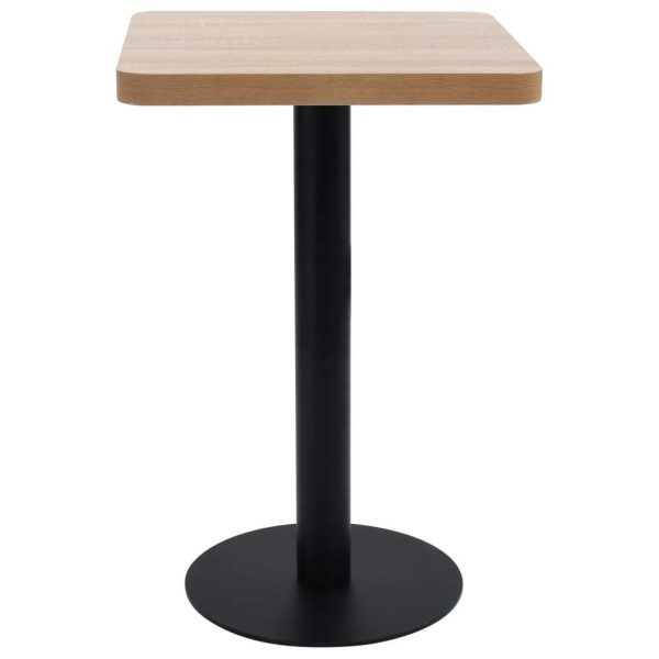 Bistro Table MDF – 50×50 cm, Light Brown and Black