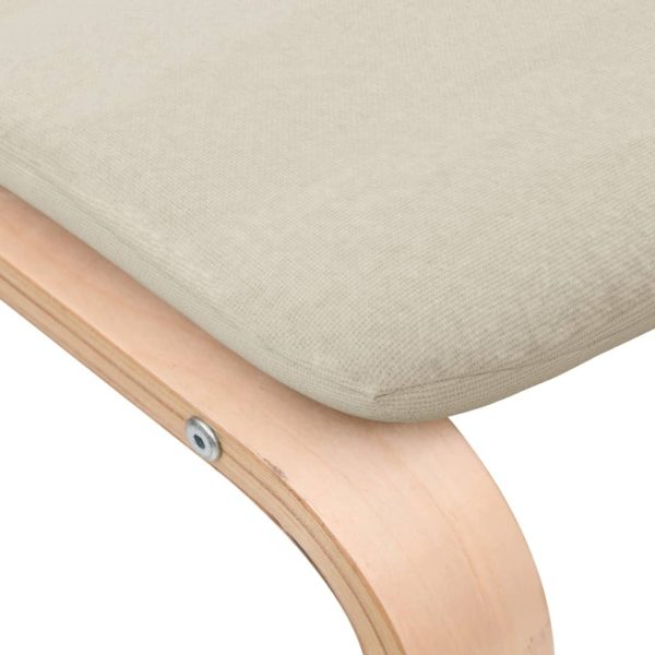 Footstool 51x41x40 cm Fabric – Cream
