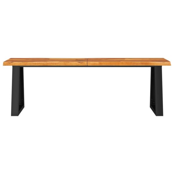 Bench with Live Edge Solid Wood Acacia – 140 cm