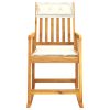 Rocking Chair with Cushions Solid Wood Acacia – Cream White