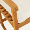 Rocking Chair with Cushions Solid Wood Acacia – Cream White