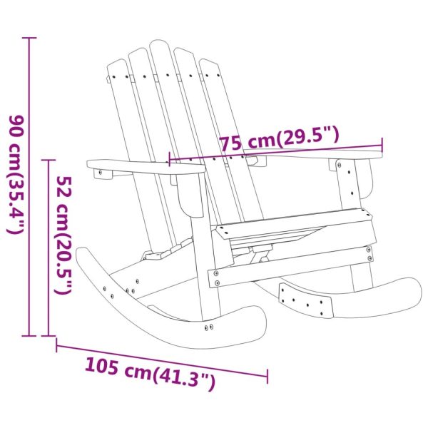 Adirondack Rocking Chair Solid Acacia Wood – Brown