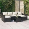 2 Piece Garden Lounge Set with Cushions Poly Rattan