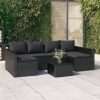 2 Piece Garden Lounge Set with Cushions Poly Rattan