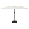 Double-Head Parasol Sand White 449×245 cm